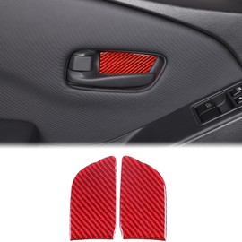 Aunginsy 2-Door Inner Door Handle Bowl Cover Trim Compatible with Nissan Frontier 2022-2024 2025 Soft Carbon Fiber Front Door Handle Cup Bowl Panel Scratches Protector Decorative Sticker Accessories