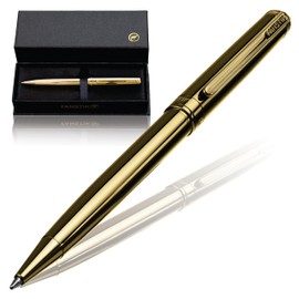FANSTIK Gold Luxury ballpoint Pen (Made In USA) fancy gift set for women, Real 24K Gold Plating, Professional executive pen gift set for men (Lux BallPoint Gld)