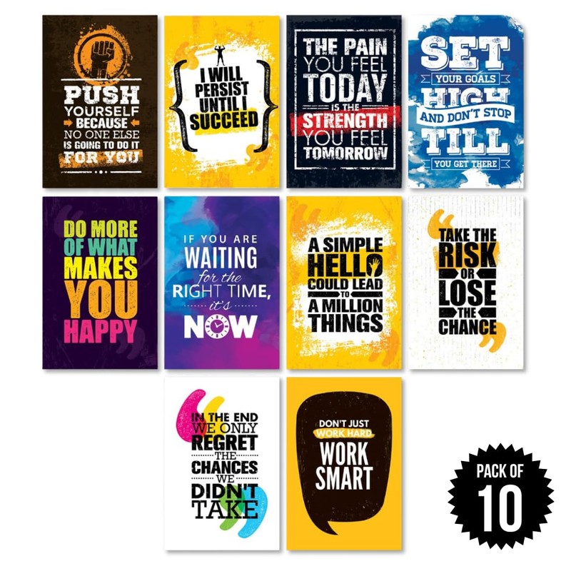 MEMORABLE Paper Motivational Posters For Wall | A4 Size (Pack