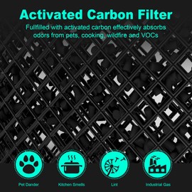 240 True HEPA 14 Toxin Absorber Replacement Filter Compatible with Puroair 240, 3-in-1 True HEPA Filter Replacement, Grade True HP-14 with Activated Carbon Filter, 3 Pack, Green