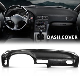 Center Console Dashboard Cover, Compatible with Nissan 240SX 1989-1994, without Heads Up Display, Dash Trim Bezel, Black