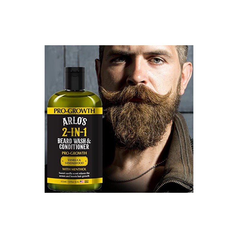 Arlo's Pro-Growth 2-in-1 Beard Wash and Conditioner - Sándalo de