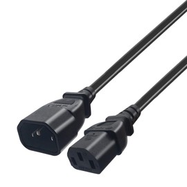 Strhowill 0.3M/1FT IEC 320 C14 to C13 Extension Power Cable, 10A 250V UPS PSU Extension Cable,Heavy Duty Male to Female Kettle Lead for PC, Server, Monitor