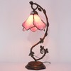 WERFACTORY WERFACTORY Tiffany Lamp Pink Stained Glass Table Lamp, Metal