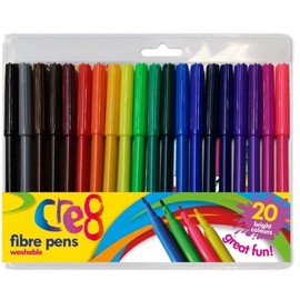 K-GALORE Colour Pens Washable, 20 Assorted Colours Eco-Friendly Non-Toxic Water Colour Fine Fibre Tipped Pen - Best for Adult and Kids Colouring