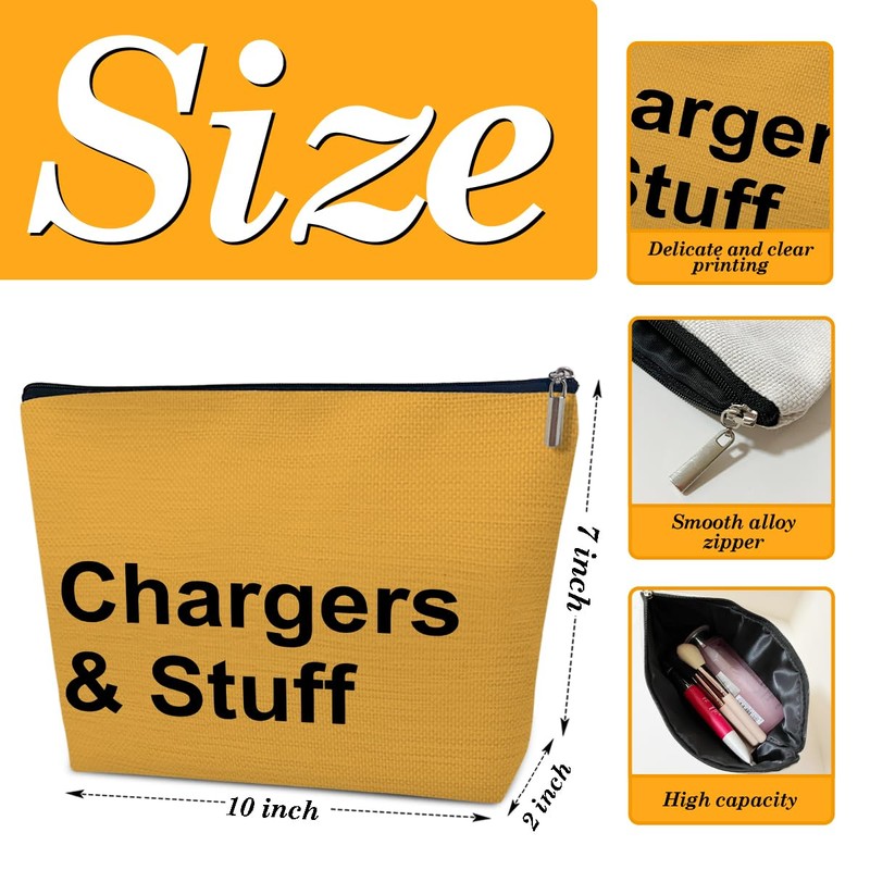 Ythuil Chargers & Stuff Makeup Bag, Travel Gifts for Women