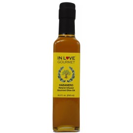 In Love Gourmet Habanero Natural Flavor Infused Olive Oil Spice up your Fish, Chicken, Veggies. - 8.5 oz
