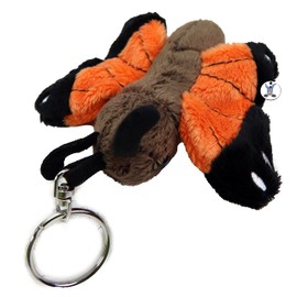 Butterfly Amelina Plush Key Ring Orange Plush Toy Cuddly Toy, orange