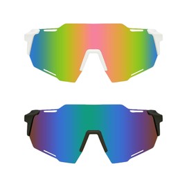 EHDWXVZM Pack of 2 Sunglasses, Cycling Glasses, Windproof, UV Protection, Cool Sunglasses, Sports Sunglasses, Road Cycling Glasses, Suitable for Both Men and Women