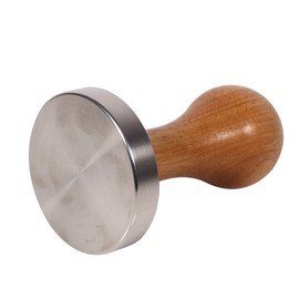Acouto 58.5 Mm Tamper Tamper 10×6×6 1pc Wooden Handle Stainless Steel Coffee Tamper Press Tool with 58mm Flat Base Hot