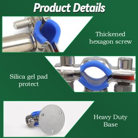 Biaungdo 2 Pcs Stainless Steel Wall Mount Ceiling Mount Pipe Supports, Adjustable Height 100-200 mm Adjustable Pipe Strap Bracket Ceiling Bracket Clamp Fit for OD Pipe 15-19 mm