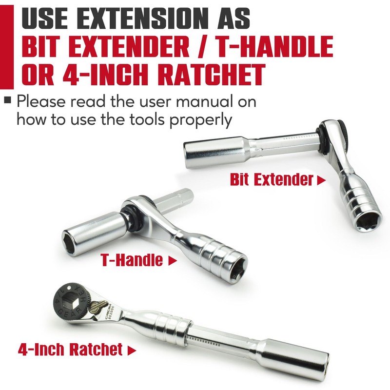 CROM 1/4-inch Mini Ratchet Wrench - Use As 1/4 Bit