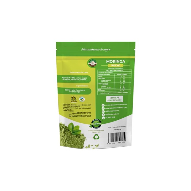 SABIA MADRE TIERRA- Moringa orgánica polvo 200g