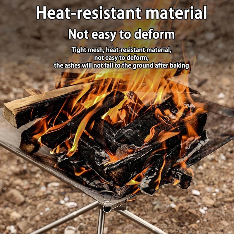 Camping Fire Pit,Stainless Steel Mesh Fire Pit for Outdoors |