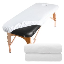 xiaozhifu 2pcs Massageliege Bezug,Spannbezug mit Loch für Massageliege,Bezug für Massageliege Atmungsaktive 70 x 190 x12cm Waschbar Massageliege Bezug(Weiß)