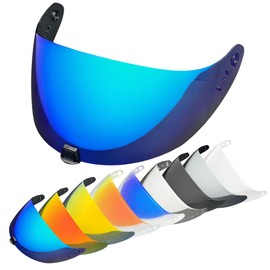 YMTSGEQ Helmet Visor For R420.Replacement Motorcycle Helmet Shield UV-Protection Windproof Wearproof Compatible with R420 (Revo Deep Blue)