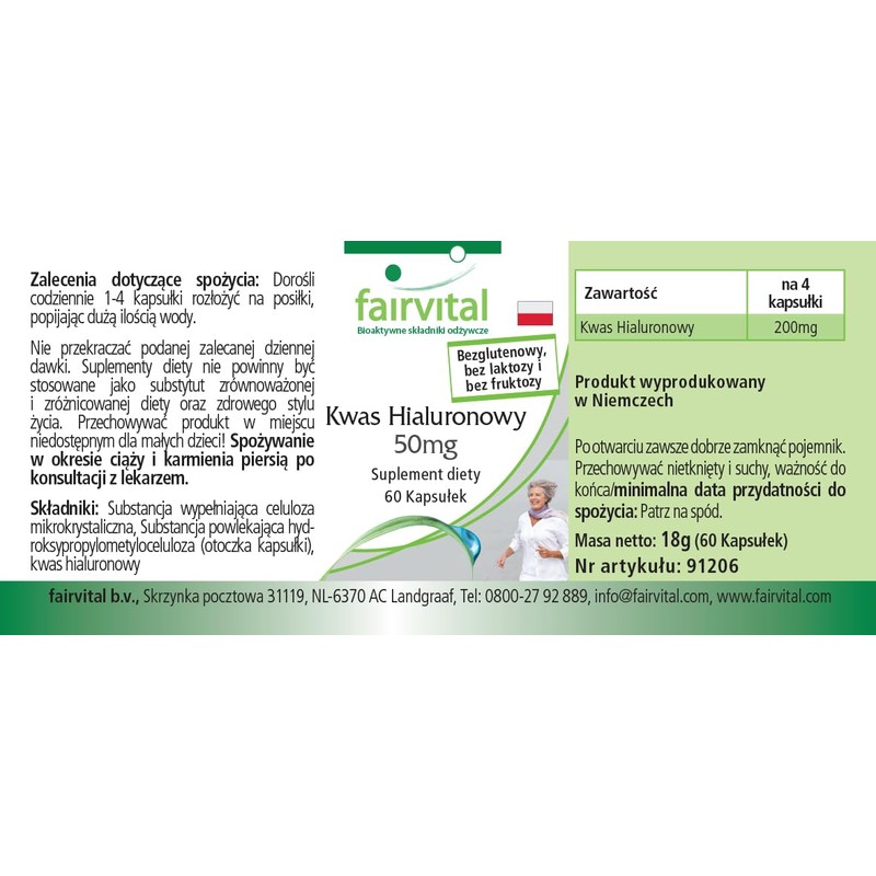 Hyaluronic Acid 50 mg - Vegan - 60 Capsules