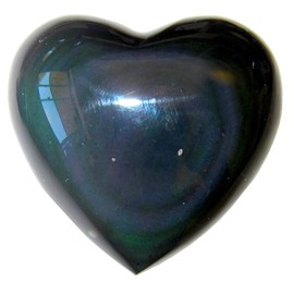 Satin Crystals Rainbow Obsidian Heart Love Gemstone 1.0-1.25 inch