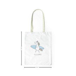 Le Jardin du Lin Bedruckte Einkaufstasche, Tasche, Faltbar, Stofftasche mit Zwei Langen Henkeln, Größe: 34x40 Cm