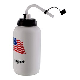 Pro Impact - Botella de agua de boxeo, plástico exprimible con pajita larga, ideal para béisbol, gimnasio, yoga, deportes, boxeo, lacrosse, ciclismo, fútbol, hockey (33 oz) (bandera americana blanca