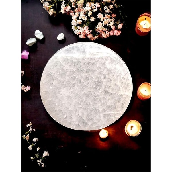Selenite Charging Round Disk Crystal Charging Plate Selenite Slice Charging