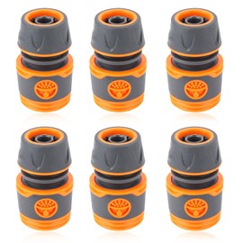 6 x Garden Hose Connection Hose Coupling 1/2 Inch, Hose Connector, Garden Fittings, Garden Hose, Quick Coupling for Car Washing and Hose Connection (Orange)