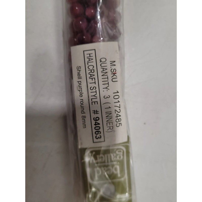 Unbranded Purple Shell Round Beads 8mm #94063