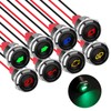 Linkstyle 8Pcs 1/2" 12V LED Indicator Light, Waterproof Metal Pilot