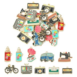 UR URLIFEHALL 20 Pcs Enamel Household Appliances and Transportation Charms Pendant for Earring Necklace Bracelet Jewellery Making and Craft