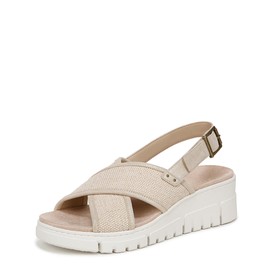 VIONIC Women's Uptown Sonoma Sandal, Beige Canvas, 5 Wide