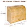 WRONWA Natural Bamboo Bread Box for Kitchen Countertop, Double Layer