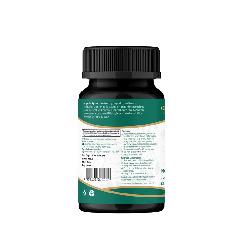 ORGANIC SPREE Moringa 120 Tablets | Moringa Oleifera (Drumstick Leaf)