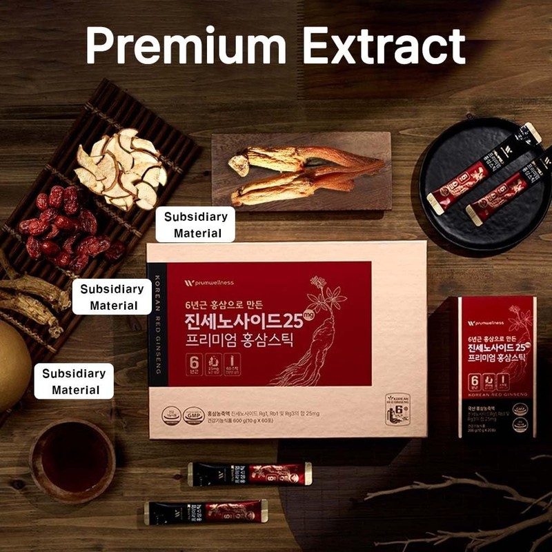 K-Herb Premium Korean Red Ginseng Sticks Liquid Portable Sticks with