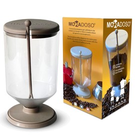 MOKADOSO Coffee Dispenser for Moka - Coffee Dispenser for Coffee Machines from 1/2 to 12 Cups, Ideal for Coffee Powder (Taupe)