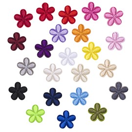 Pack of 23 Colourful Flower Iron-On Patches, Daisy Iron-On Patches, Clothing Decoration Patches, Fabric Repair Patches, DIY Decorative Patches