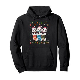 Panda in Christmas Men Women Kids Xmas Pajama Pullover Hoodie