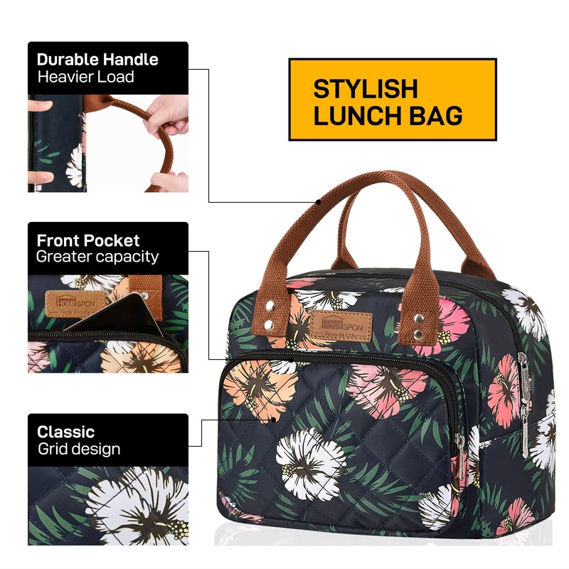 HOMESPON Insulated Lunch Bag for Women Men Work Adult Cooler