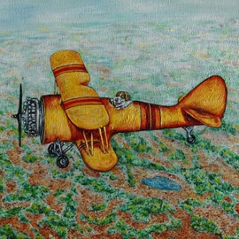 Jack Russell Terrier flying a plane pilot decor dog art tile coaster gift