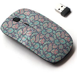 2.4G Wireless Mouse with Cute Pattern Design for All Laptops and Desktops with Nano Receiver - Beautiful Vintage Floral