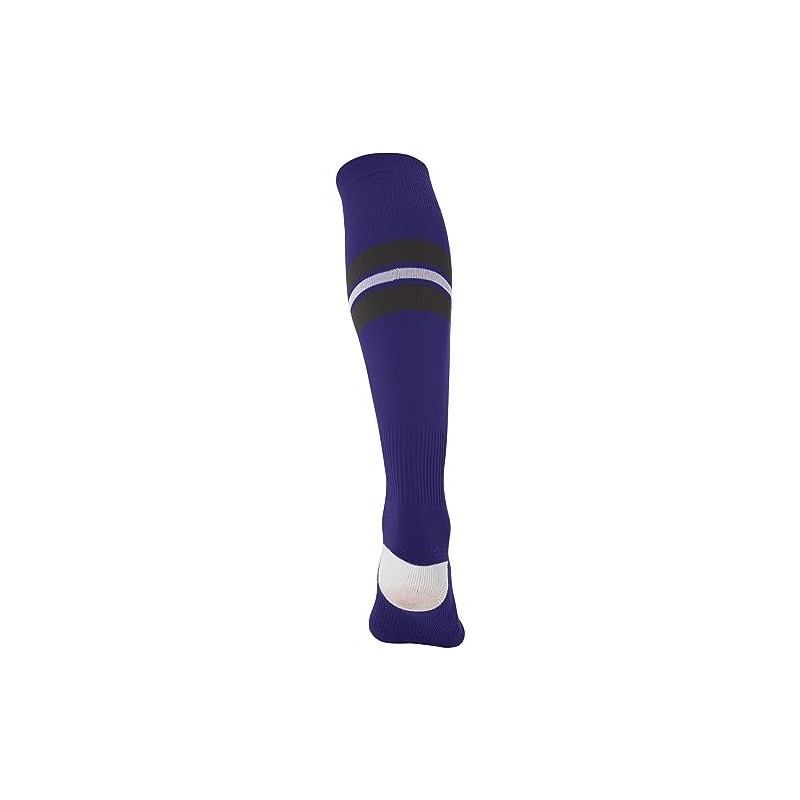 CHAMPRO Striped Baseball Socks, 1 Pair, Medium, Purple, Graphite, White