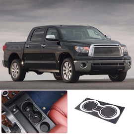 Aunginsy Car Front Seat Central Armrest Cup Holder Cup Trim Frame Cover Fit Toyot@a Tundra 2007-2013 Carbon Fiber Center Console Armrest Box Water Cup Holder Decorative Sticker Interior Accessories