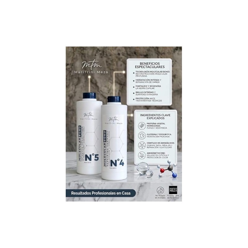 Trio de Reparacion Capilar Shampoo (300ml) y Acondicionador (300ml) Molecular