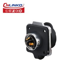 CNLINKO LP-16 Conector Impermeable IP67 para Cable Conector Circular Industrial Conector antiinterferencias Conector de aviación estanco de liberación rápida M16 2-9 Pines Zócalo de Brida (3 Pines)