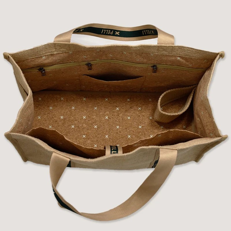 Pelli Tamarama Deluxe Tote - Jute Weave Cork Lining