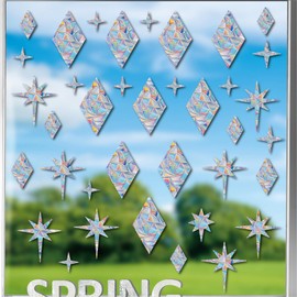 Rainbow Window Clings Sun Catchers - Static Cling Window Decals for Living Room Home Decor, Window Stickers Creates Stained Glass Effect with Sunlight (Prism + Starlight)