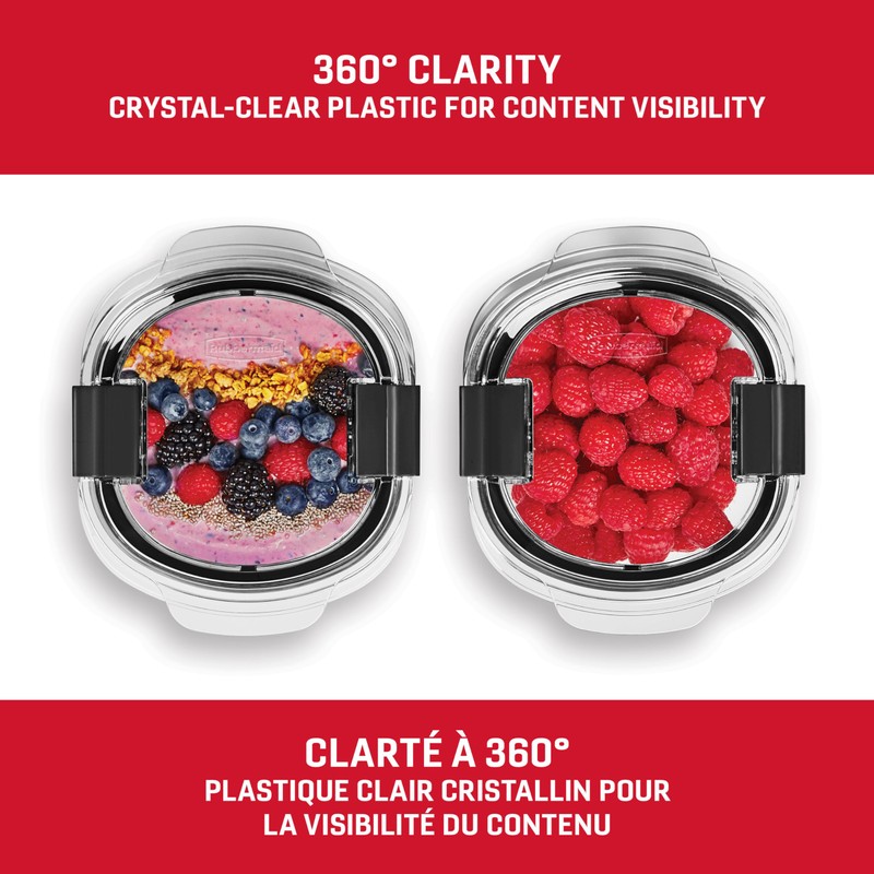 Rubbermaid Brilliance Round Leak Proof Food Storage Containers, 2.17 cup