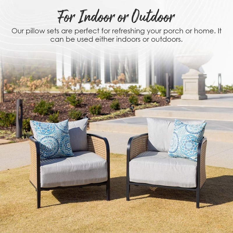 RSH DECOR Set of 4 Square and Lumbar Accent Pillows