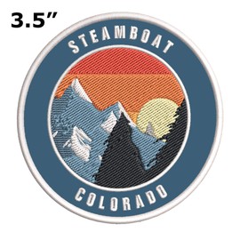 Steamboat, Colorado Ski Restort Mountain Embroidered Premium Patch DIY Iron-on or Sew-on Decorative Badge Emblem Vacation Souvenir Travel Gear Clothes Appliques