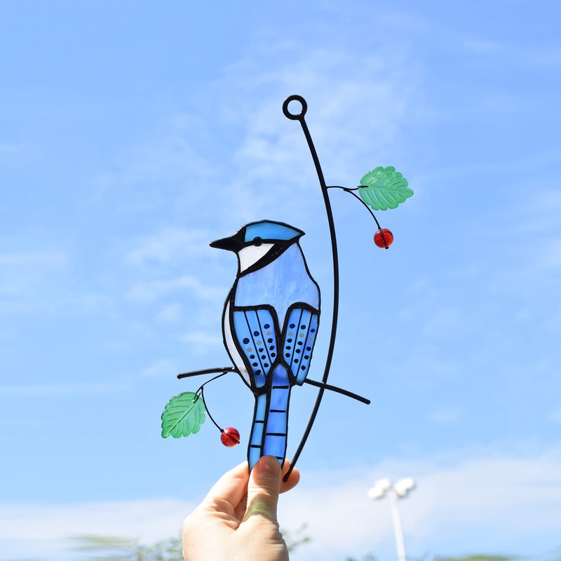 Cute Birds Suncatcher Bird Stained Glass Window Hangings for Window