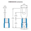 Baomain Insulated Fork Spade Wire Connector Electrical Crimp Terminal 14-16AWG(1.5-2.5